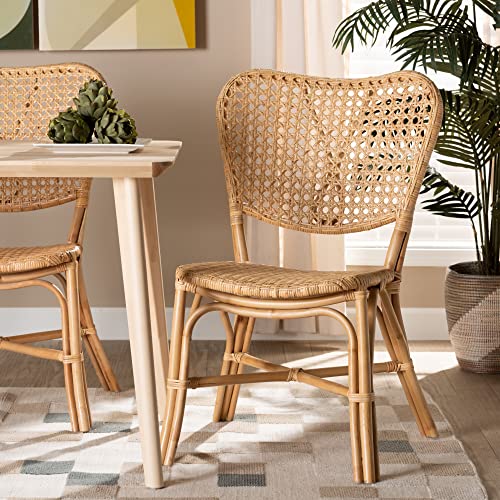 Baxton Studio Caprice Dining Chairs, Natural Brown #TOP13