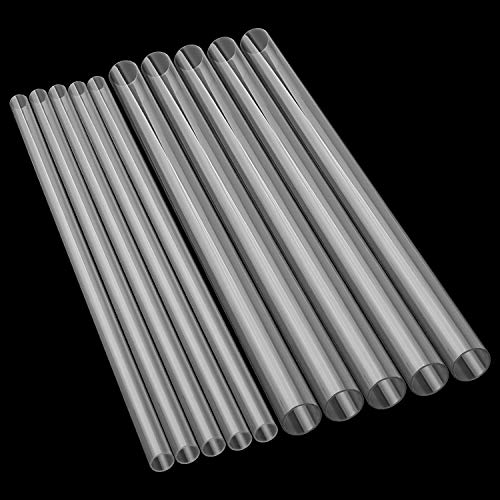 Image of 10PCS Rigid PETG Tube, 5PCS 1 inch (25mm) OD & 5PCS 1 /2 inch (12mm) OD x 1mm Wall Thickness, 16 inch Length Clear DIY Acrylic Tube