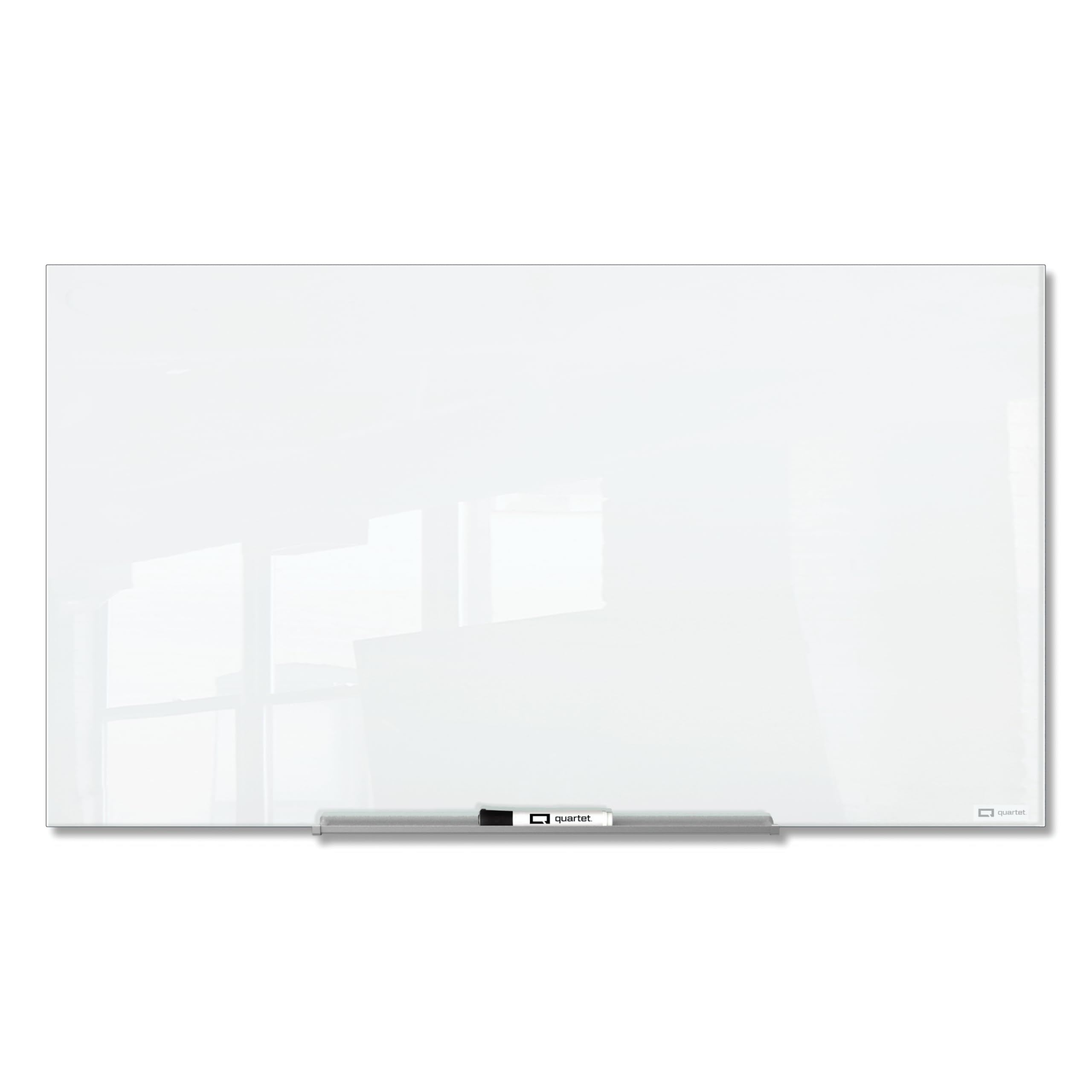 Photo 1 of Quartet Magnetic Dry Erase Board, 72" x 48" Glass White Board for Wall, Frameless, InvisaMount, White (Q25F03IMW)