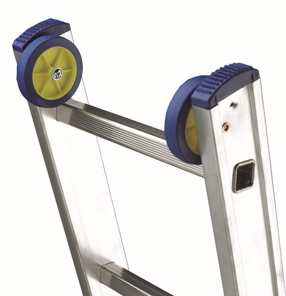 Svelt Scala 3 Tronchi Professionale in Alluminio Trasformabile in Scala d'Appoggio e Doppia con Guardacorpo di Protezione, Euro E3 "R" 3x8 gradini