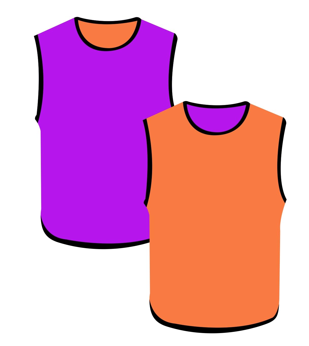 PROSTYLE SPORTS Football Training Reversible Bibs Football Netball Rugby Hockey Cricket XXS-3XL (Orange/Purple, Youth (U 16's))