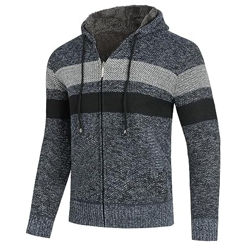 Allthemen Fleece Lined Hooded Cardigan Cover