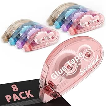 Amazon.com: Secopad 8 Pack Scrapbook Tape, Double Sided Tape for Crafts, Adhesive Glue Runner for Scrapbooking Journaling Supplies, Glue Roller for Kids and Adults School Office Teacher Supplies, 0.3IN x 26FT : Arts, Crafts & Sewing