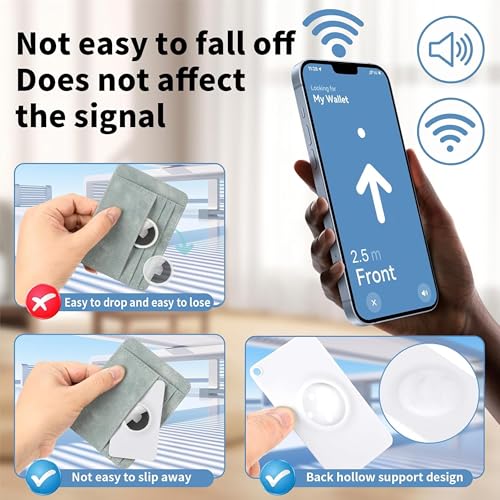 Image of Airtag Card Case for Wallets, Water Proof Shock Proof Scratch Resistant Drop Resistant (White, Card Type)