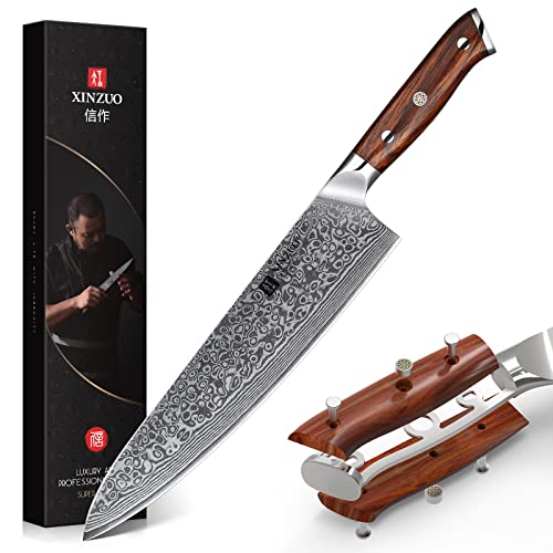 XINZUO 10 Inch Damascus Chef Knife Kitchen Knife Sharp Gyuto Knife Stainless Steel Fashion Professional Chef's Knife with Rosewood Handle XINZUO 10 Inch Damascus Chef Knife Kitchen Knife Sharp Gyuto Knife Stainless Steel Fashion Professional Chef's Knife with Rosewood Handle