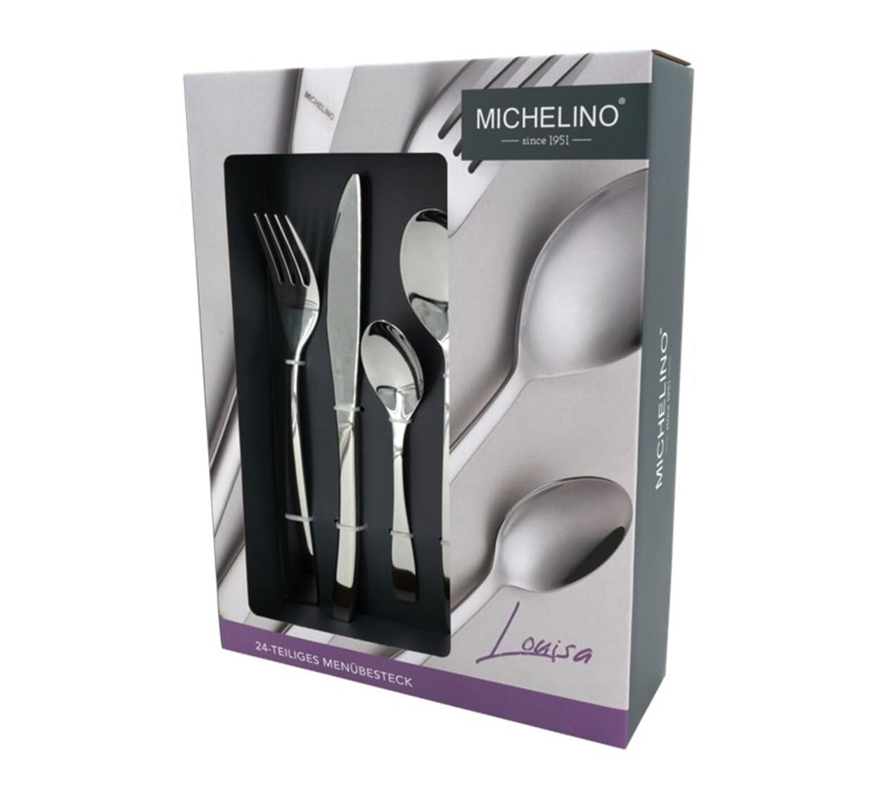 Pintinox Set 24 Posate serie One, Acciaio Inox Nichel free, Servizio