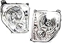 Garage-Pro Headlight Assembly Compatible with 2008-2012 Jeep Liberty, Set of 2, Driver and Passenger Side, Clear Lens; Chrome Interior