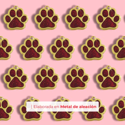 ibera gifts - Hundemarke mit Gravur - Personalisierte Hundemarke in Pfotenform für kleine und mittelgroße Haustiere - Hochwertiges legiertes Metall - Hundemarke personalisiert