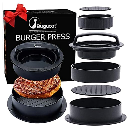 Bugucat Burgerpresse,Burger Patty Presse 3 in 1 Set,Hamburgerpresse Hamburger Patty Maker Perfekte Burger Grillzubehör Spülmaschinenfeste mit 100 Patty Papers für Burger Grill Patties Frikadellen 6 Bugucat Burgerpresse,Burger Patty Presse 3 in 1 Set,Hamburgerpresse Hamburger Patty Maker Perfekte Burger Grillzubehör Spülmaschinenfeste mit 100 Patty Papers für Burger Grill Patties Frikadellen