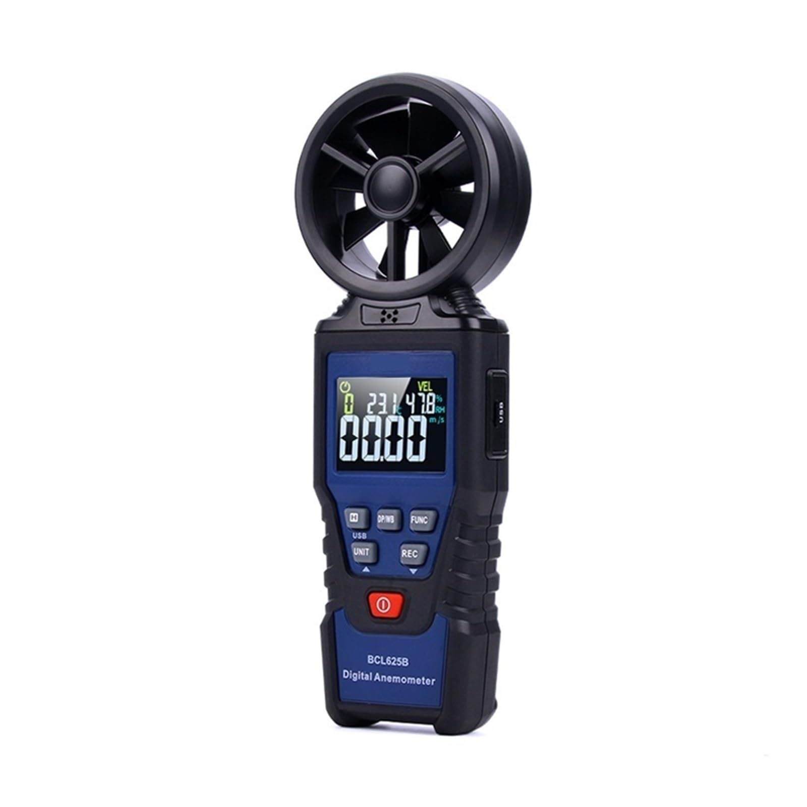 Anemómetro Anemómetro Digital Medidor de Velocidad del Viento de Alta precisión Pantalla a Color portátil for Exteriores Probador de Volumen de Aire Anemómetro for medir Fácil de Usar (Color : BCL625