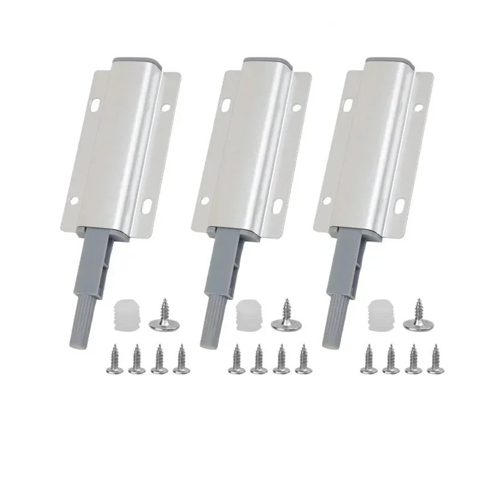 ZONSHJDKR Magnetic Latches 1/3/5Set Cabinet Door Bouncer Aluminum Alloy Touch Damper Buffers Catch Closer Tool