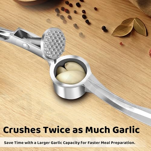 Image of Catron Stainless Steel Garlic Crusher Presser Garlic Press Manual Garlic Mincer | Garlic Cutter Chopper | Easy to Squeeze & Clean for Kitchen