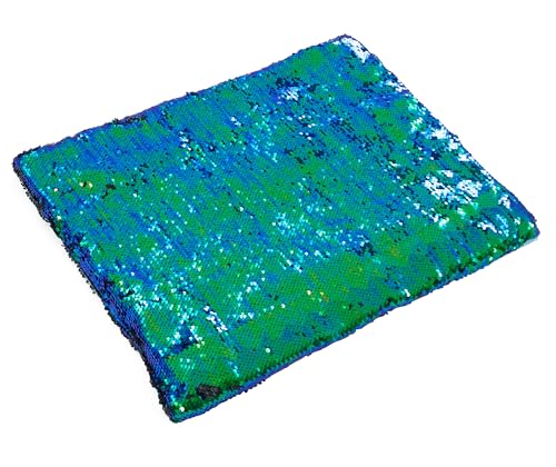 Weighted Lap Pad with Sequin Fabric for Kids 5lbs 18”x21” Small Sensory Blanket for Fun Interactive Stimulation for Calming and Focus, Tactile Play for Home, School and Travel (Green)