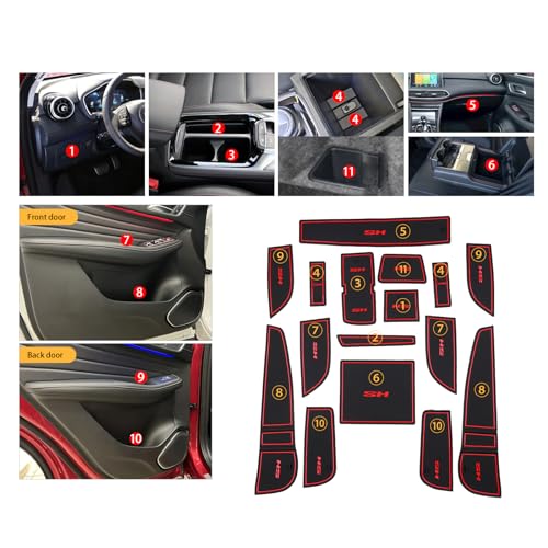Boîte de rangement en caoutchouc MG HS tapis antidérapant de console centrale