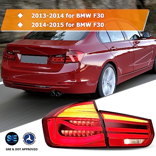 LED Tail Light Assembly for F30 2013-2015 with LED Sequential Turn Signal Light Rear Lamps Driver and Passenger Side - Image 3