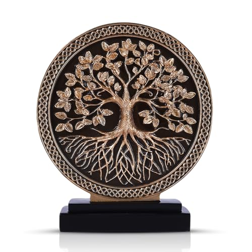 Estatua árbol de la vida en resina para decoración de gabinete miniatura 1