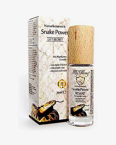 SET MyGlamy Naturkosmetik Snake Power LIFT 30 ml Serum + 50 ml Gesichtscreme mit 7% Schlangengift+ Kurkuma+ Hyaluronsäure Elixir Anti Age Snake POWER GLAS-TIEGEL