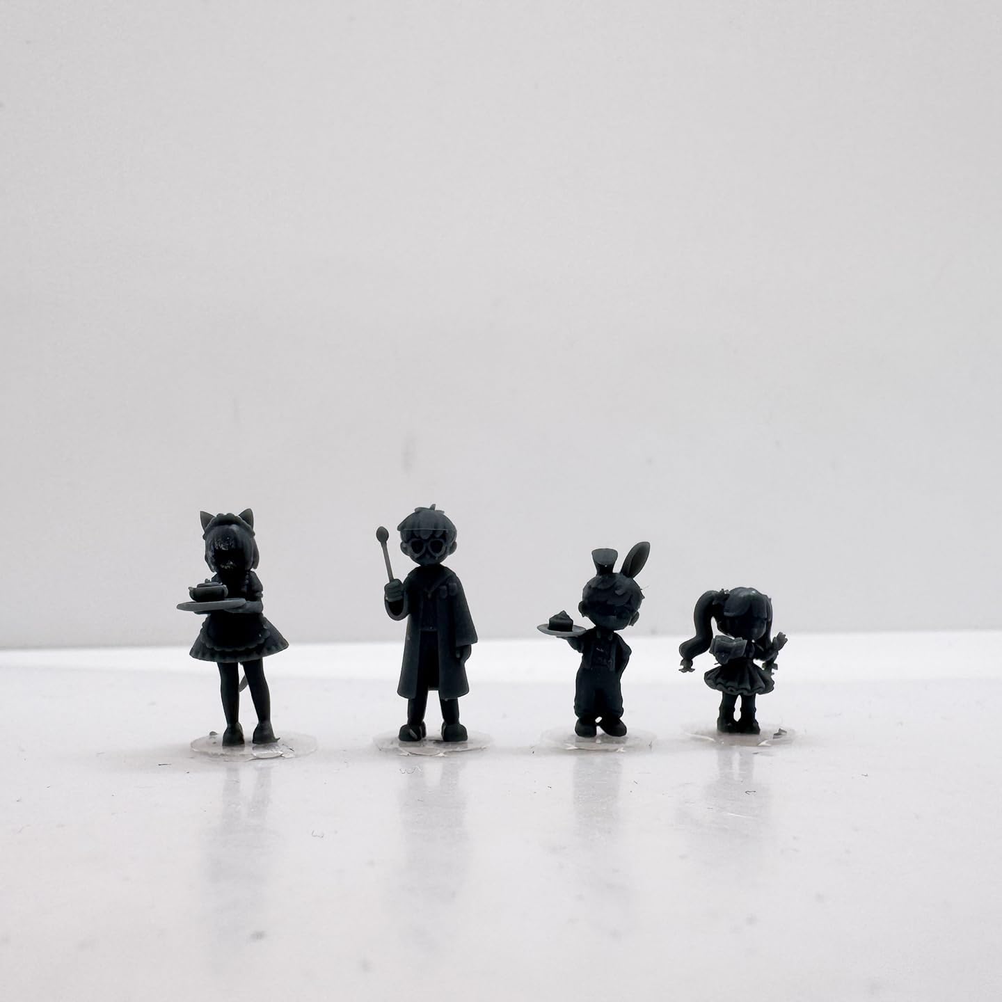 MRY-SFW XJTR32021 1/32 Chibi Magic Maid Bunny Ear Servant Series 3D Printed Cute Character Ornament Anime Style Desktop Decoration 1set image 3