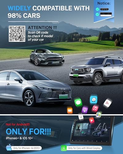 undefined Jemluse Wireless CarPlay Adapter for Apple iPhone - Multi-User Seamless Connection for Convert Wired to Wireless Car Play Adapter - No Latency from iOS 10+ to Screen w/USB C (Gray) の商品画像 6