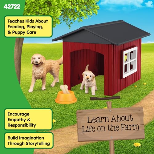 Image of Schleich Farm World - 9Pc Dog Kennel with Golden Retrievers | 42722
