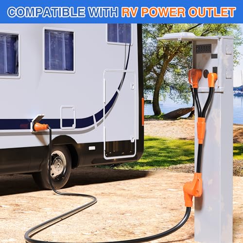 Image of Nilight RV Y Splitter Adapter Cord 15 Amp 30 Amp to 50 Amp 5-15P TT-30P Male Plug to 14-50R Female Receptacle Heavy Duty Electrical STW Wire Waterproof Cord for RV Camper Van Trailer