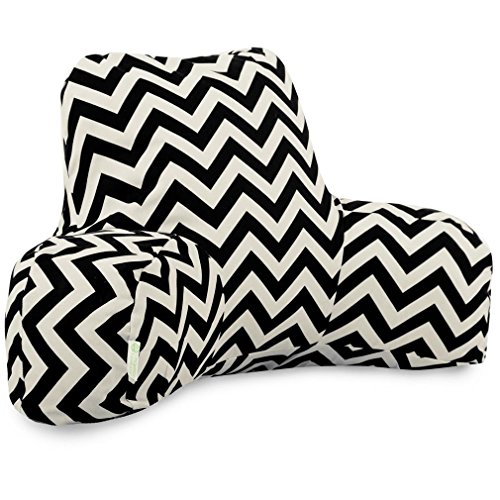 Majestic Home Goods Chevron Reading Pillow, Black