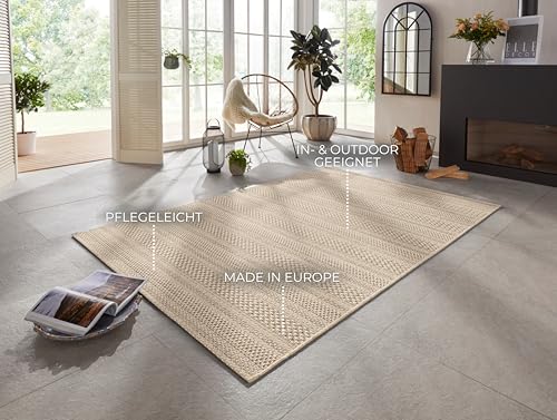 Elle Decor Arras Flat Woven Indoor and Outdoor Rug in Handmade-Look Natural Brown 80 x 150 cm, 80 x 150 cm (Rectangular) - Image 4