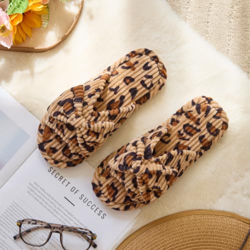 Image of GOEWY Cute Slippers for Women Indoor and Outdoor Cozy Soft Bow Open Toe Womens Slippers with Memory Foam Anti-Skid Sole Slides Spa Birthday Gifts for Women Mom Her Ladies Bridesmaid