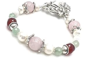 Juno Fertility and Pregnancy Bracelet/Natural Healing Gemstones Rose Quartz, Moonstone, Green Aventurine, Carnelian, Freshwater Pearls