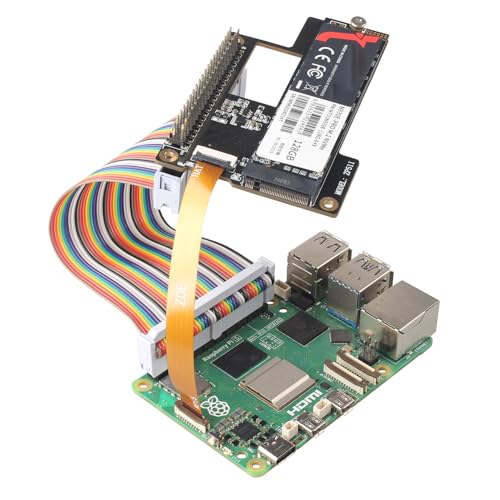 ZDE 2 Stück 90mm FPC FFC Flexibles Flachbandkabel 16Pin 0.5mm Pitch Flexibles Flachkabel Kompatibel mit Raspberry Pi 5 PCIe zu M.2 Key M NVMe SSD Adapter PCIe Peripheriekarte