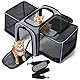 Petcozife Erweiterbar Transporttasche für Katzen/Hunde, Faltbar Transportbox Katzentasche Hundetasche, 47x29x29cm Katzentransporttasche Tragetasche für Haustiere - Bis 5,5 kg