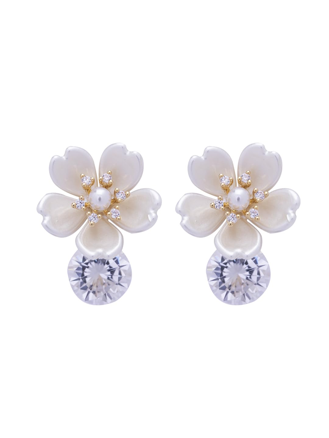 Pearl Petals Drop Earrings