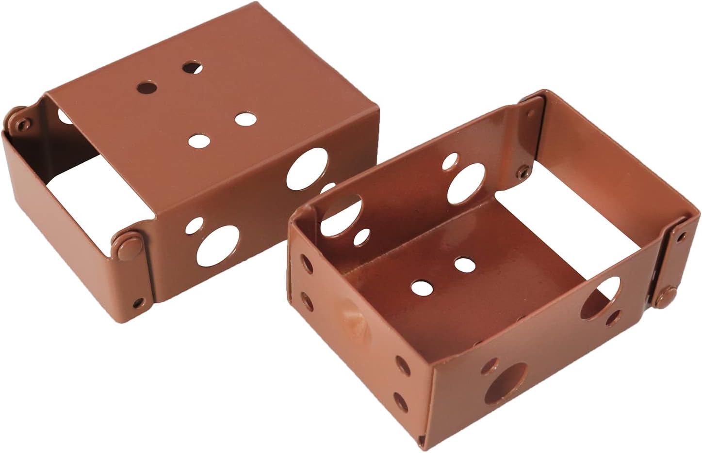 4PCS 2 inch Brown Low Profile Box Mounting Bracket for Headrail, Thin Box Railing Low Rail Blinds Bracket, Blinds Mounting Bracket