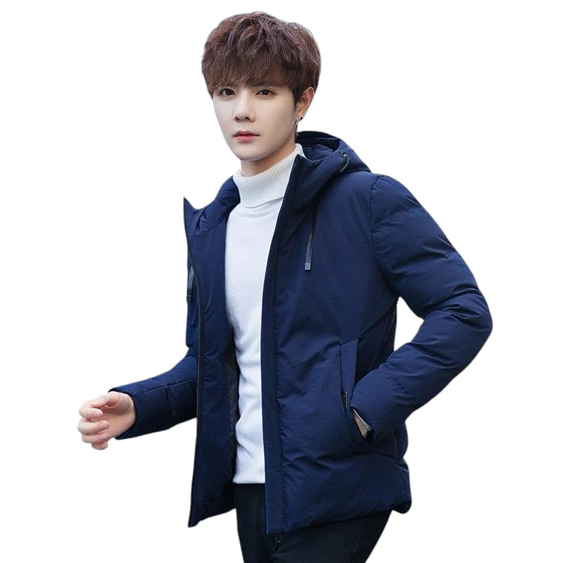 Image of YOONIKK Hooded Jacket for Men | Winter Wear Puffer Jacket | Full Sleeve Padded Bomber Jacket for Men | Lightweight Windproof Outerwear | Stylish Winter Jackets for Men