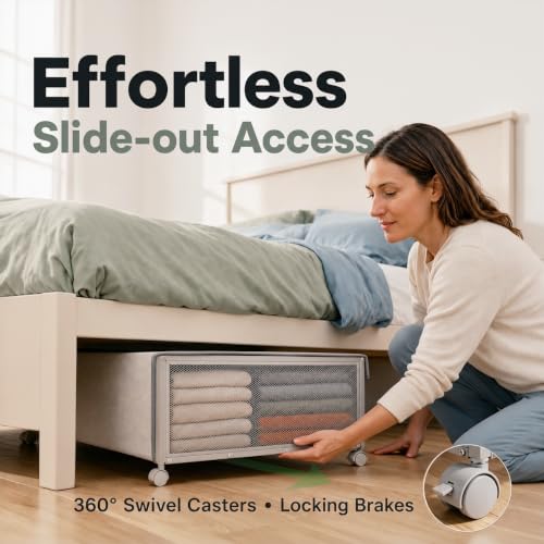 Image of Fokyfok 2Pack Under Bed Storage Containers,10 inch Height,31 inch Long