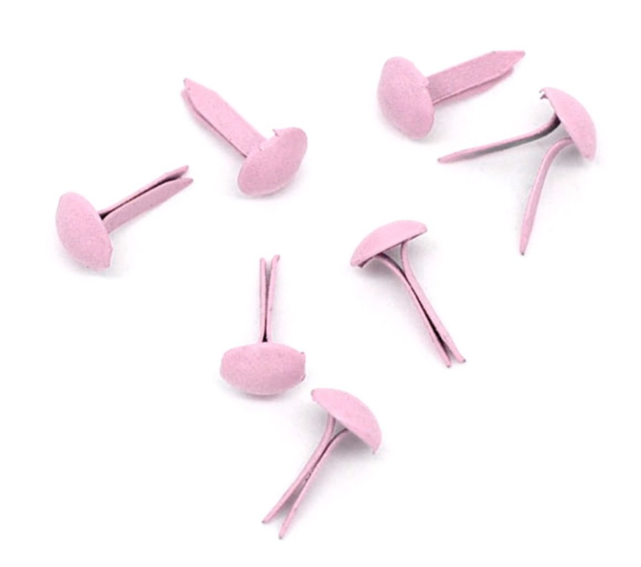 Qpsupplies Pink 100 X Pastel Round 9Mm X 5Mm Brads (Bradlets) For Art, Card Making, Scrapbooking.