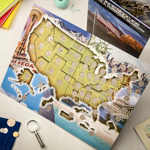 Complete 50 Uncirculated State (99-08) Quarter Collection Set + 6 Territory Quarters from The US Territories Program in a Beautiful Folder Display Book (Complete Set)