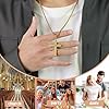 APMGONT Men's Cross Necklace Stainless Steel Cross Necklace for Men Silver/Gold/Black Necklace Cross Pendant Necklace with Chain 60cm Christmas Jewellery Religious Birthday Gifts for Men Teen(Silver) #3
