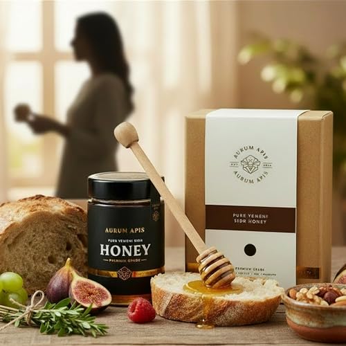 Image of Aurum Apis Raw Yemeni Sidr Honey, 100% Raw Unfiltered Pure Honey, Hand Harvested Organic Honey, Non-GMO, Unprocessed Certified Organic Honey from Sidr Tree Blossoms, Rich Flavor & Aroma, Honey Jar (330g)
