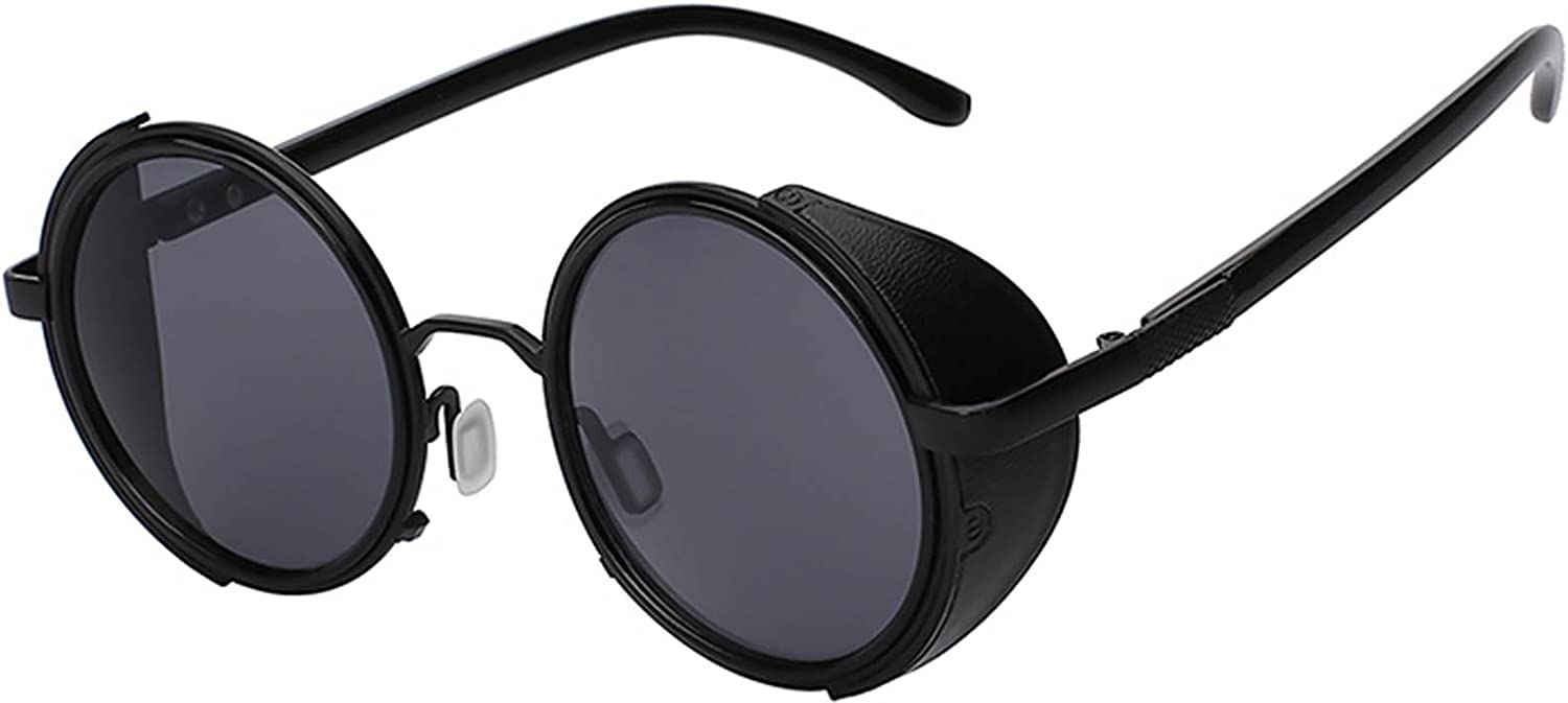 Steampunk Gothic Retro Vintage Hippie Colored Metal Round Circle Frame Sunglasses Colored Lens OWL