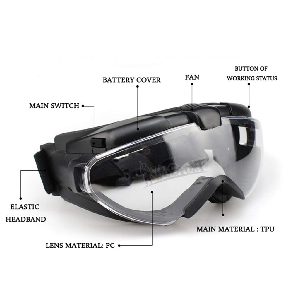 Gafas Antivaho para Airsoft Y Paintball Tácticas para Montar en Casco, Ciclismo, Resistencia, Ventilador Incorporado, Gafas de Protección Uv, Gafas con Lentes de Pc para Caza Al Aire Libre/Ta
