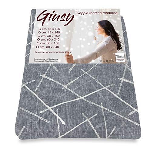 Tex family Coppia Tendina Vetro Moderna Larga 45 o...