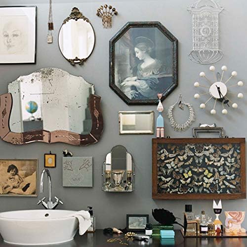 Miniatura 5 de SHISEDECO Reloj de bola en blanco, pintado de madera maciza sin tictac, decorativo de mediados de siglo, moderno reloj de pared silencioso para el