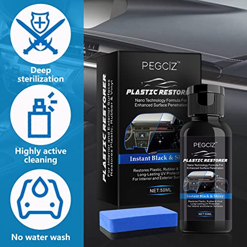 Gnapy Car Plastic Restorer For Bringing Rubber, Vinyl And Plastic 50Ml Car Plastic Revitalizing Coating Agent Prevents Drying Aging For Cars Truck Motorcycle #TOP4