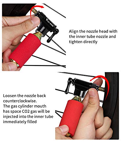 YANZHU Pro Bike Tool Co2 Inflator - Quick & Easy - Compatibel Met Presta en Schrader Ventiel Fietsbandenpomp Voor… - Image 6