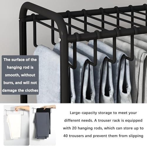 Cintre multifonctionnel sur roulettes pantalon robe solution rangement - 5