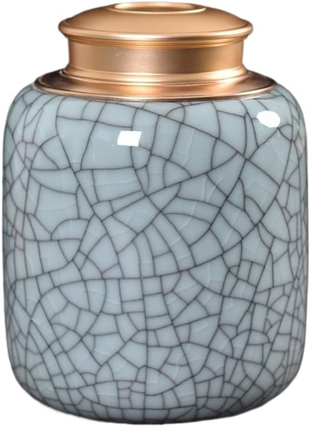 SONGCHAO Sugar Jar Celadon Tea Cans, Large Sealed, Black and Green Storage Ceramic, Home Sets Tea Canister(C)