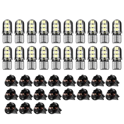 LBRST Instrument Cluster Dash Panel Lights with Twist Lock Socket 20x T10 2835-SMD White Instrument Lights 20x T10 168 Twist Lock Socket 12V-40MA-65LM