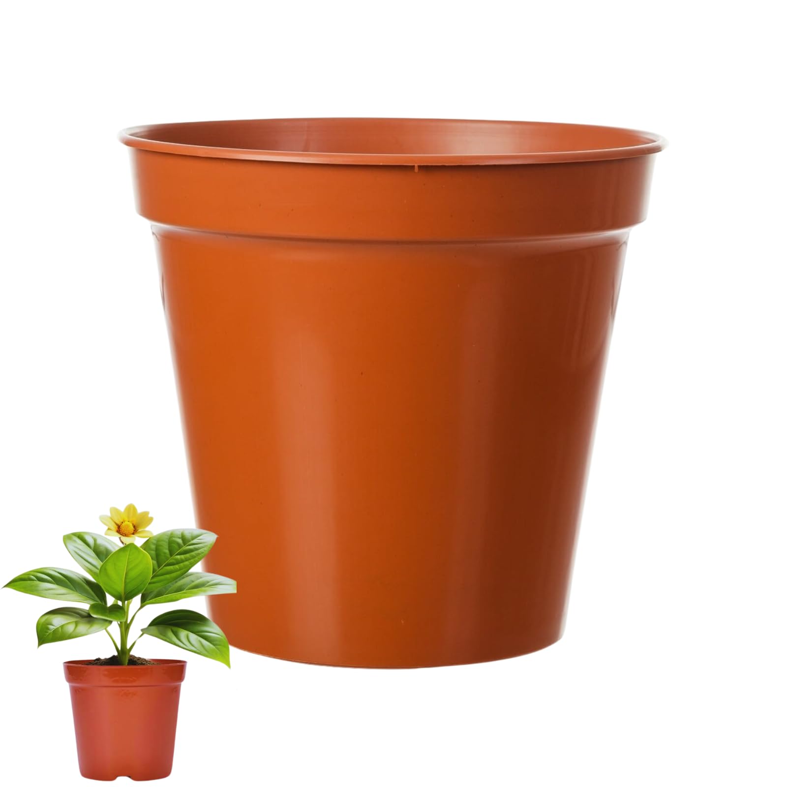 caprican Terracotta Plant Pots – Large & Small Recycled Plastic Flower Pots for Indoor & Outdoor Plants, Breathable Garden Planters for Herbs, Succulents & Flowers (38 cm)
