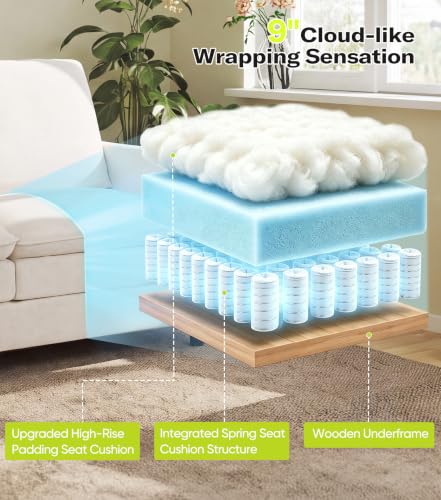 Image of Welzona 3-Layers Cloud Accent Chair with Ottoman, 33 inch Teddy Reading Chair